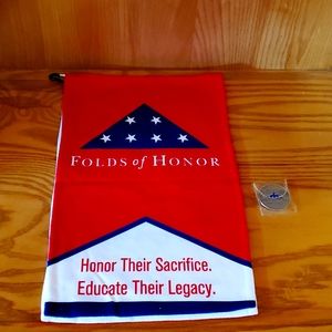 Folds of Honor golf towel & large ball marker